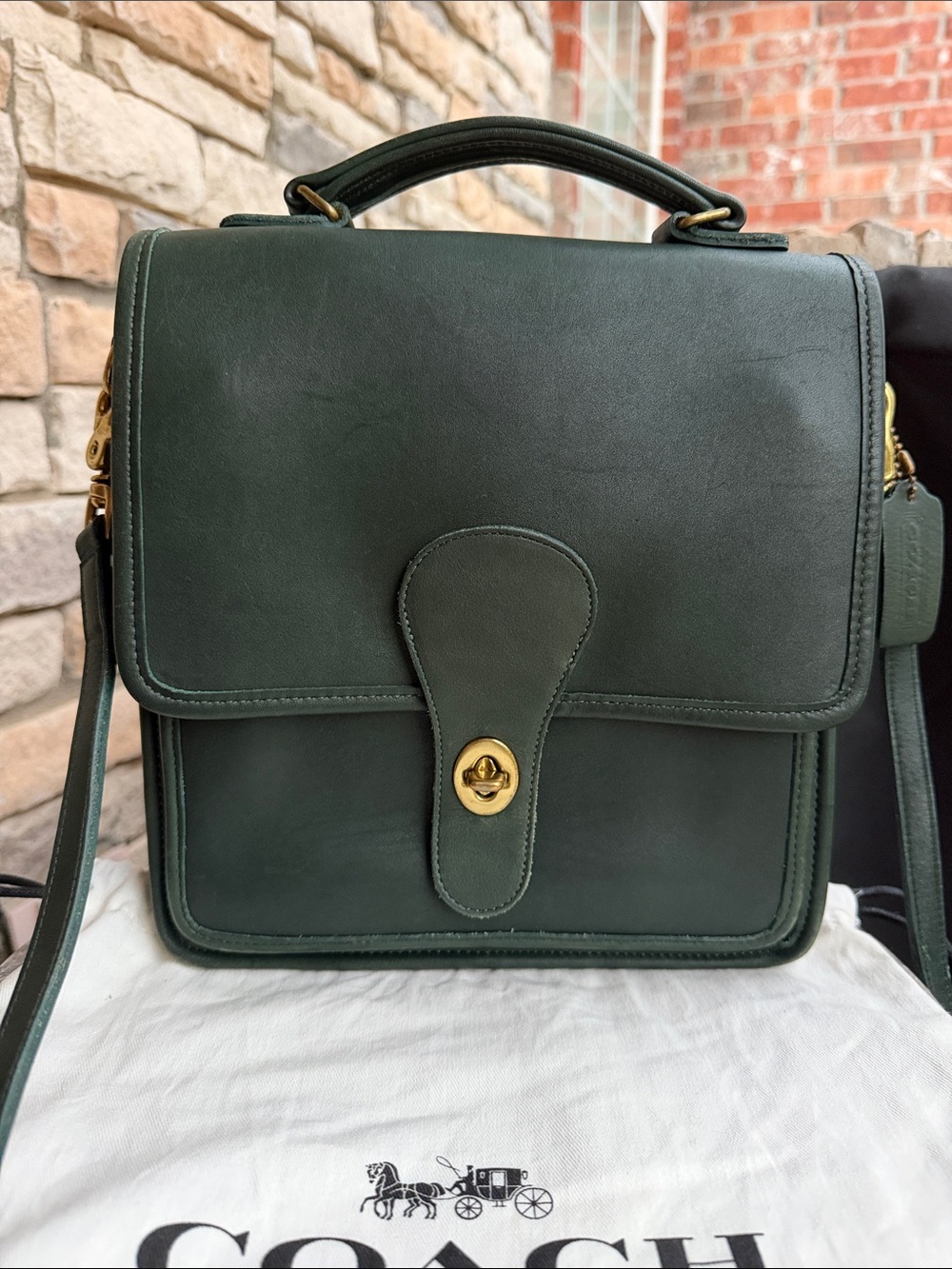 Vintage Coach Station Bag ( Forest Green ) - Picture 2 of 13